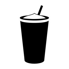 matcha latte black silhouette icon - of a soft drinks matcha latte simple vector art