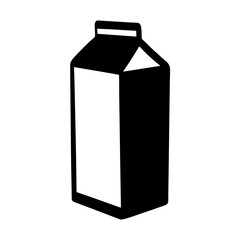 milk carton black silhouette icon - of a soft drinks milk carton, simple vector art