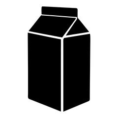 milk carton black silhouette icon - of a soft drinks milk carton simple vector art