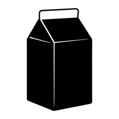 milk carton black silhouette icon - of a soft drinks milk carton simple vector art