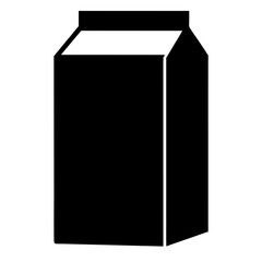 milk carton black silhouette icon - of a soft drinks milk carton simple vector art