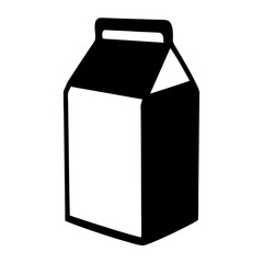milk carton black silhouette icon - of a soft drinks milk carton simple vector art