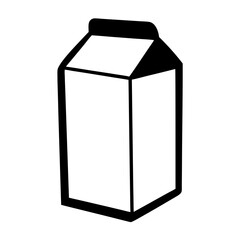 milk carton black silhouette icon - of a soft drinks milk carton simple vector art