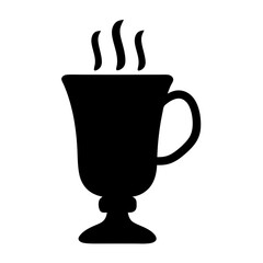 mulled wine black silhouette icon - of a soft drinks mulled wine simple vector art