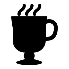 mulled wine black silhouette icon - of a soft drinks mulled wine simple vector art