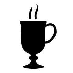 mulled wine black silhouette icon - of a soft drinks mulled wine simple vector art
