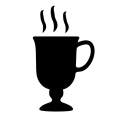mulled wine black silhouette icon - of a soft drinks mulled wine simple vector art