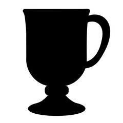 mulled wine black silhouette icon - of a soft drinks mulled wine simple vector art