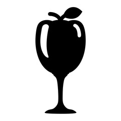 peach bellini black silhouette icon - of a  peach bellini simple vector art