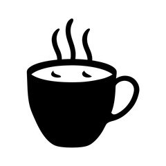 peppermint hot chocolate black silhouette icon - of a  peppermint hot chocolate simple vector art