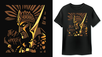 t shirt design inca warrior