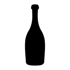 prosecco bottle black silhouette icon - of a  prosecco bottle simple vector art