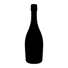 prosecco bottle black silhouette icon - of a  prosecco bottle simple vector art