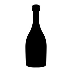 prosecco bottle black silhouette icon - of a  prosecco bottle simple vector art