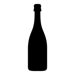 prosecco bottle black silhouette icon - of a  prosecco bottle simple vector art