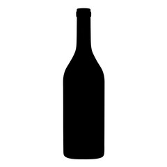 red wine bottle black silhouette icon - of a  red wine bottle simple vector art
