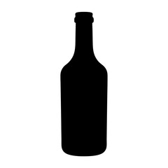 red wine bottle black silhouette icon - of a  red wine bottle simple vector art