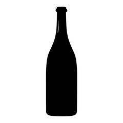 red wine bottle black silhouette icon - of a  red wine bottle, simple vector art