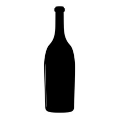 red wine bottle black silhouette icon - of a  red wine bottle simple vector art
