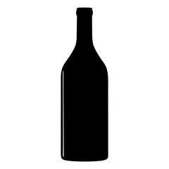 red wine bottle black silhouette icon - of a  red wine bottle simple vector art