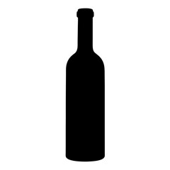 red wine bottle black silhouette icon - of a  red wine bottle simple vector art