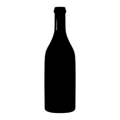 red wine bottle black silhouette icon - of a  red wine bottle simple vector art