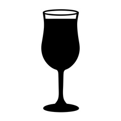 sangria glass black silhouette icon - of a soft drinks sangria glass simple vector art