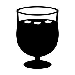 sangria glass black silhouette icon - of a soft drinks sangria glass simple vector art