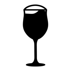 sangria glass black silhouette icon - of a soft drinks sangria glass simple vector art