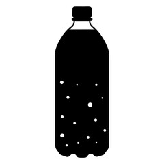 seltzer water black silhouette icon - of a soft drinks seltzer water simple vector art