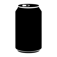 soda can black silhouette icon - of a soft drinks soda can simple vector art