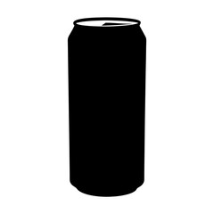 soda can black silhouette icon - of a soft drinks soda can simple vector art