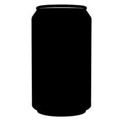 soda can black silhouette icon - of a soft drinks soda can simple vector art