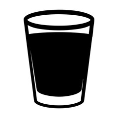 tequila shot black silhouette icon - of a soft drinks tequila shot simple vector art