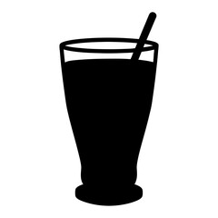 tiki drink black silhouette icon - of a soft drinks tiki drink simple vector art