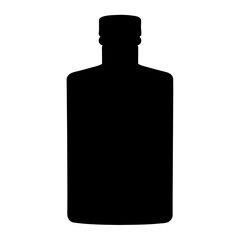 vodka bottle black silhouette icon - of a soft drinks vodka bottle, simple vector art