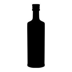 vodka bottle black silhouette icon - of a soft drinks vodka bottle simple vector art