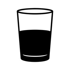 whiskey glass black silhouette icon - of a soft drinks whiskey glass simple vector art