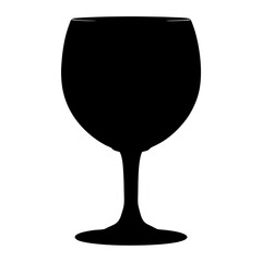 wine glass black silhouette icon - of a soft drinks wine glass simple vector art