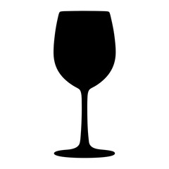 wine glass black silhouette icon - of a soft drinks wine glass simple vector art
