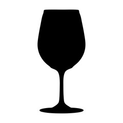 wine tasting glass black silhouette icon - of a soft drinks wine tasting glass, simple vector art