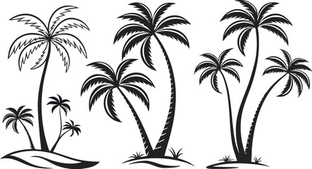 Tropical Palm Tree Vector Illustration – Summer Beach Silhouette Design