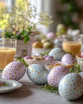 Rustic Easter still life on the table