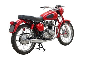 Vintage motorcycle classic vehicle transportation machine isolated on white background