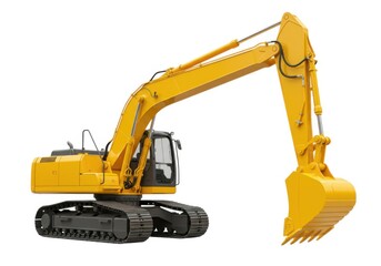 Excavator machinery construction equipment heavy industry isolated on white background