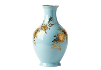 Floral vase ceramic decoration home decor porcelain flowers isolated on white background