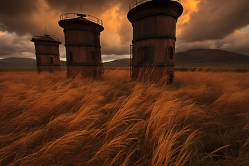 Rusty Towers in Golden Field