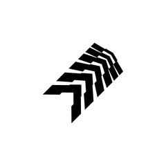 Car tire track symbol. Vector.