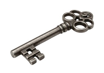 Antique skeleton key vintage metal isolated white object isolated on white background