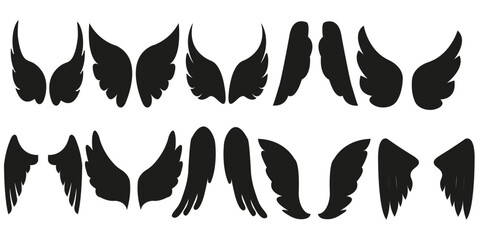 Various Wing Shapes on White Background
